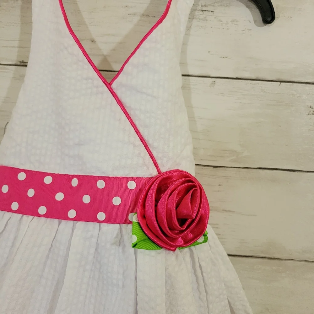 Girls Jessica Ann Seersucker Halter Top Petticoat Sundress Tier Ruffles‎ Size 5